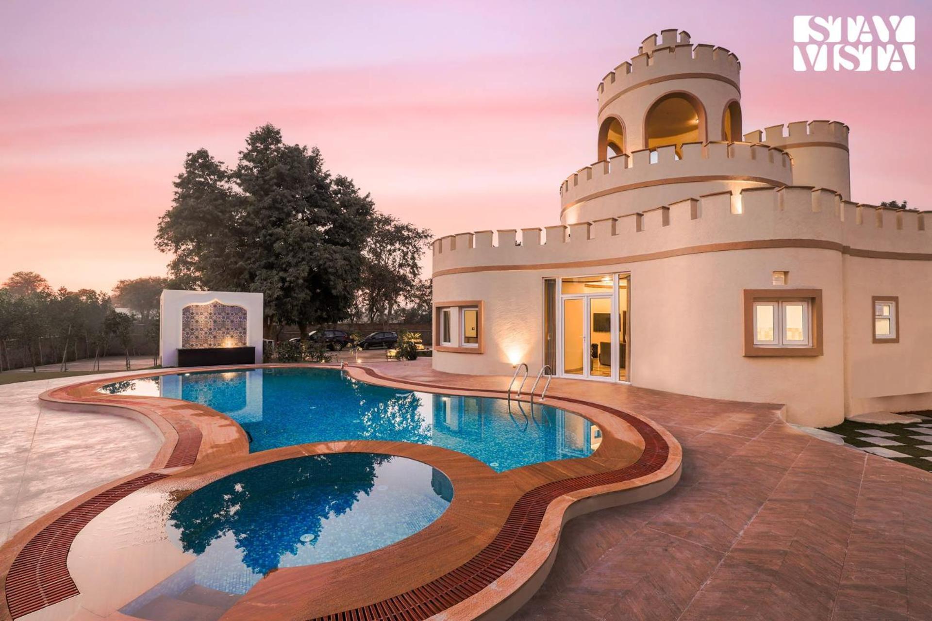 Stayvista's Mystic Castle With Terrace, Swimming Pool, Lawn With Gazebo *